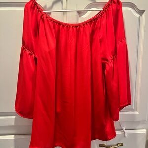 Pleione Red Off-Shoulder Women's Top